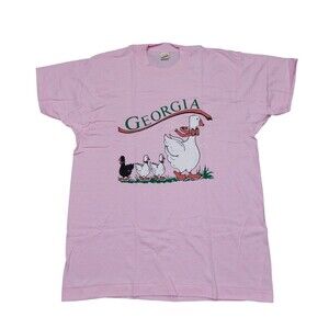 Vintage Ugly Duckling Georgia Mom T Shirt Size Large Single Stitch Mama Pink